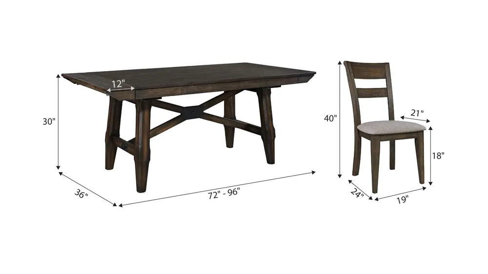 Double Bridge 7-pc. Dining Set Dimensions