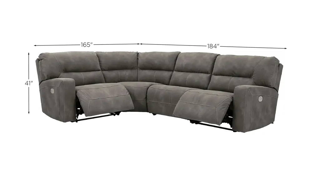 Next-Gen DuraPella 4-Piece Power Reclining Sectional Dimensions