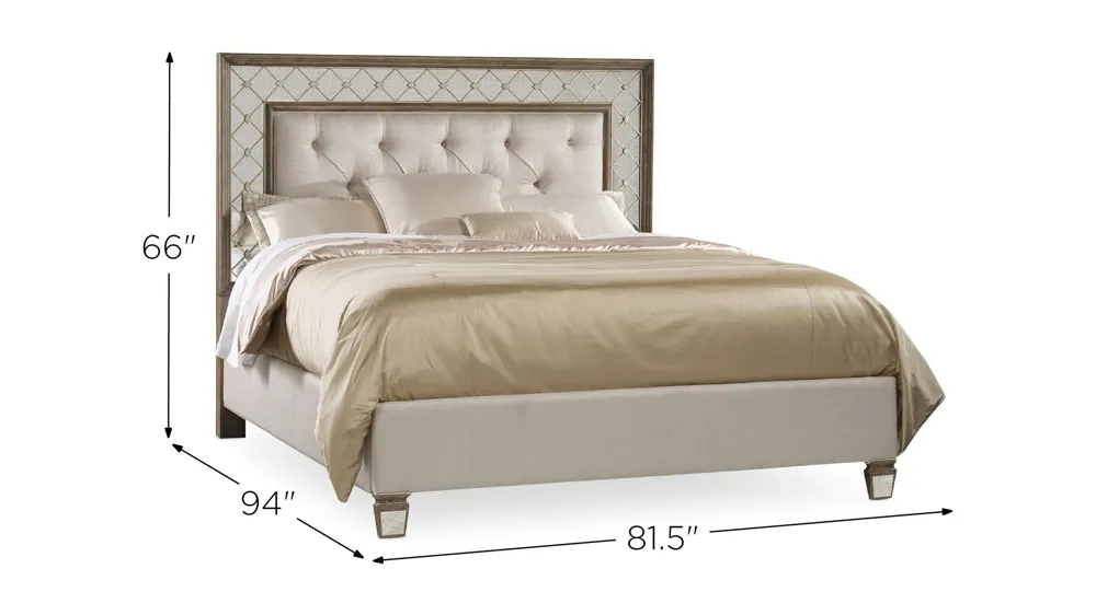 Sanctuary Mirrored Upholstered Bed Dimensions