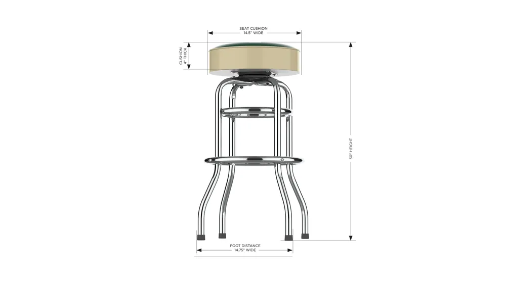 NHL Backless Swivel Bar Stool Dimensions