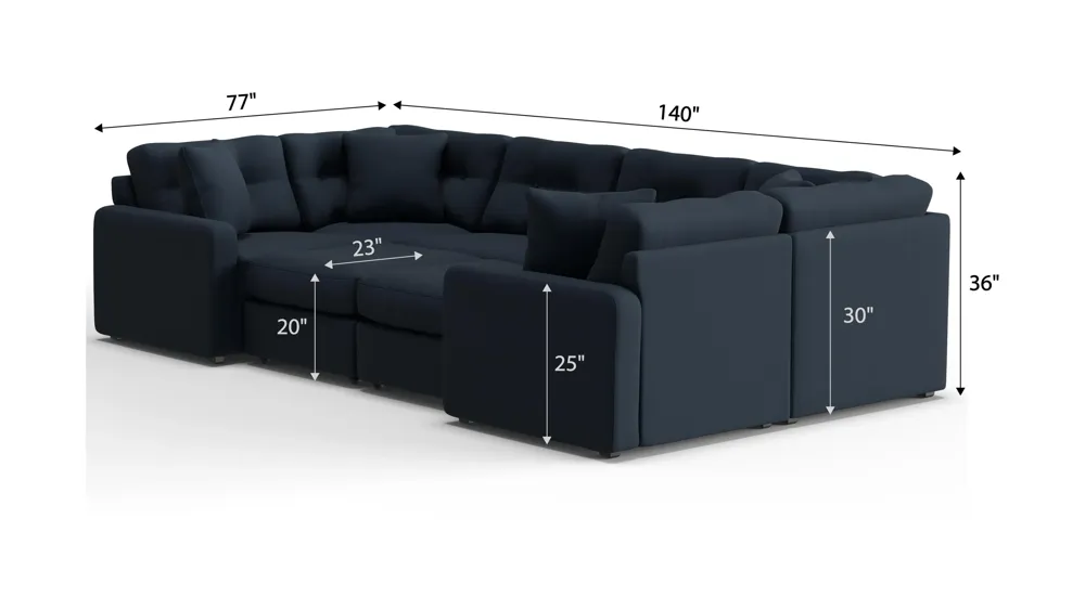 ModularOne 8-pc. Sectional Dimensions