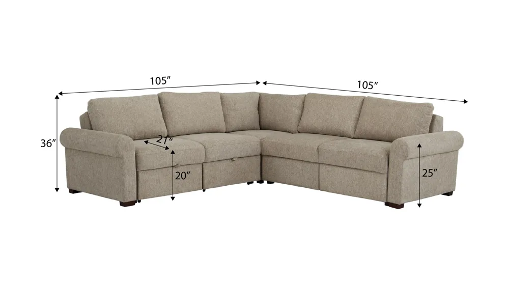 Juniper 6-pc. Sectional Dimensions
