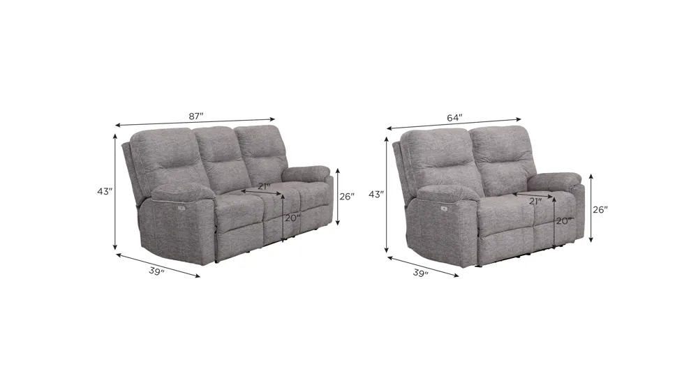 Maxon Power Living Room Set Dimensions