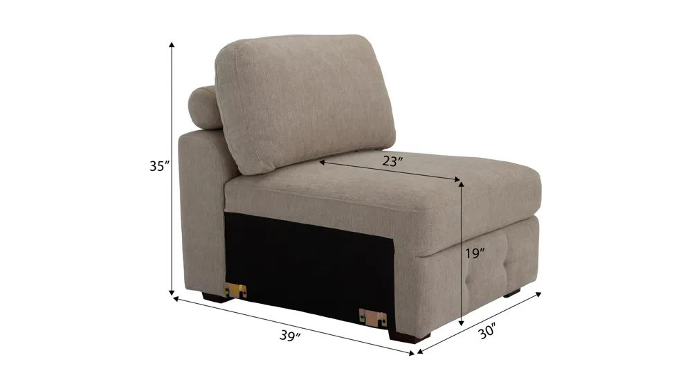 Dolman Armless Chair Dimensions