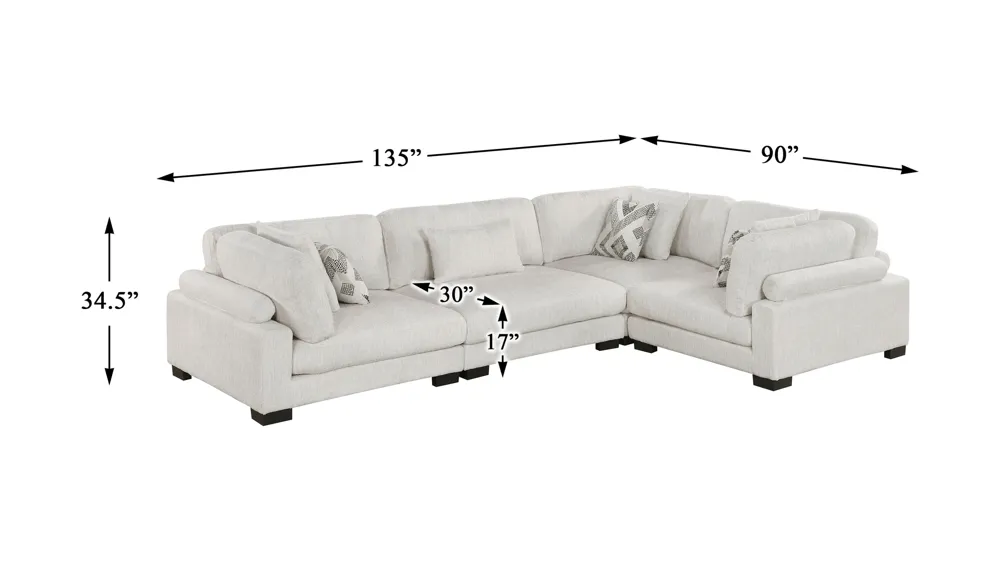 Howerton 4-pc. Modular Sectional with Ottoman Dimensions