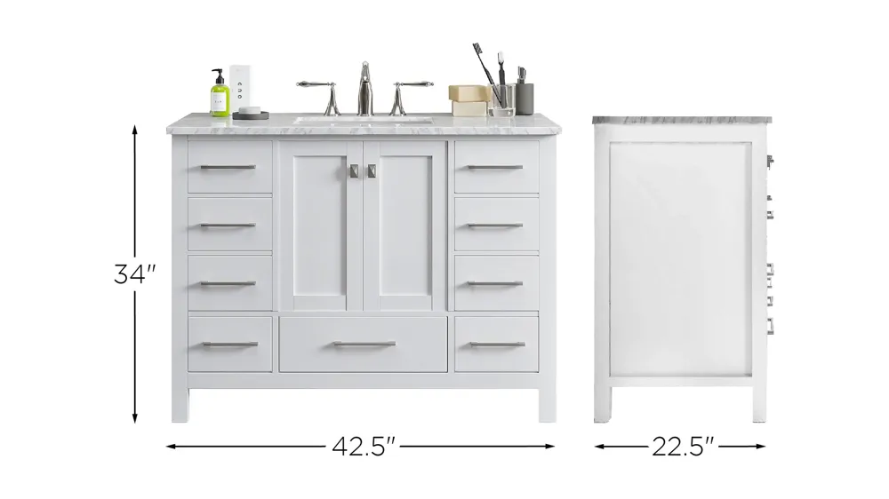 Sydney 42" Bathroom Vanity Dimensions