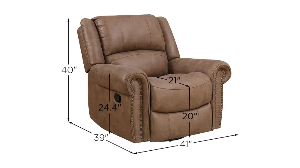 Spencer Swivel Gliding Recliner Dimensions