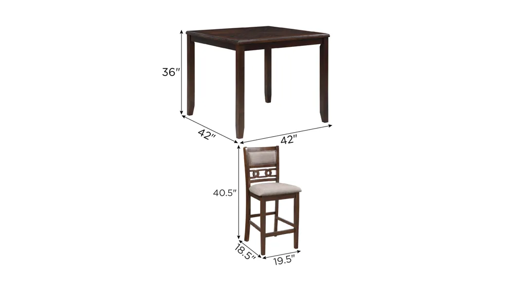 Millie 5-pc. Counter Dining Set Dimensions