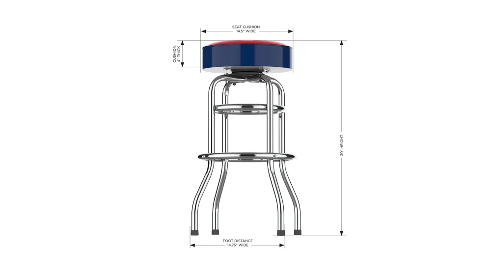 MLB Backless Swivel Bar Stool Dimensions