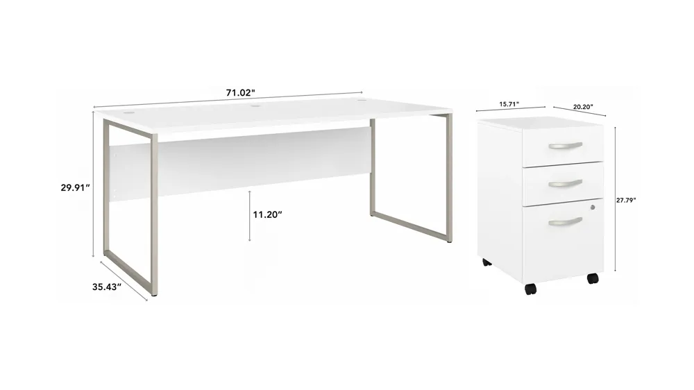 Steinbeck Collegiate Desk w/ Filing Cabinet Dimensions