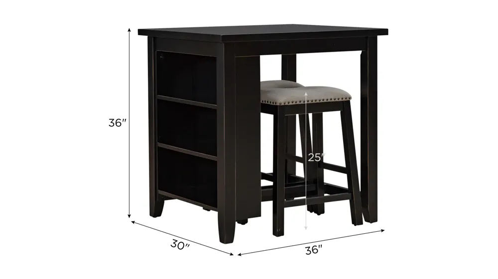 Brook Creek 3-pc. Counter Set Dimensions