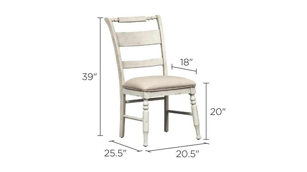 Heywood Slat Back Dining Chair-Set of 2 Dimensions