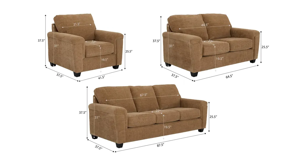 Elora Living Room Set Dimensions