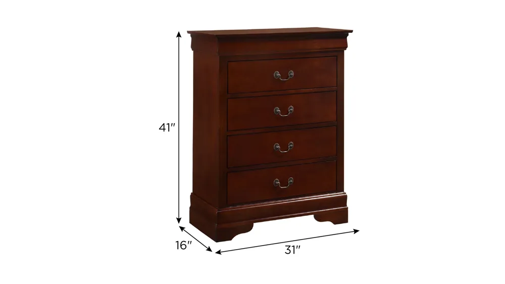 Rossie 4-Drawer Bedroom Chest Dimensions