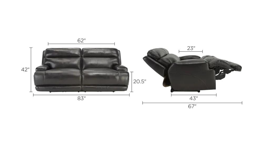 Tompkins Power-Reclining Sofa Dimensions