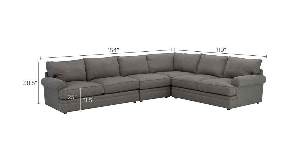 Wilkinson 4-pc. Sectional Sofa Dimensions