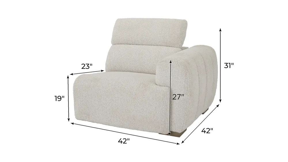 Elton Right Arm Facing Dual Power Recliner Dimensions