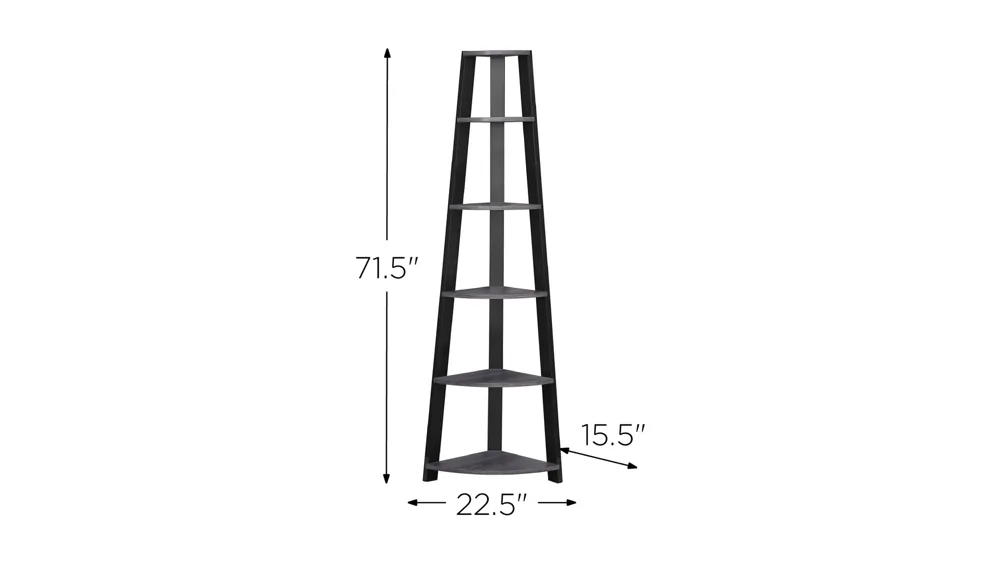 Darlene Corner Bookcase Dimensions