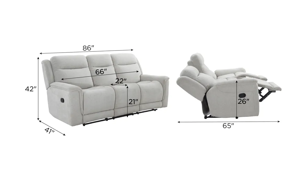 Bristol Reclining Sofa Dimensions
