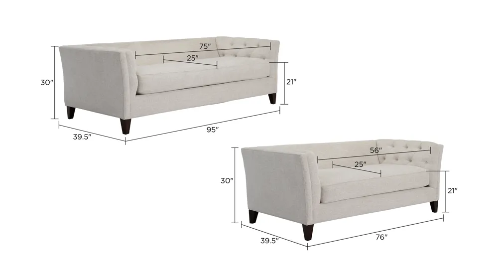 Callie Living Room Set Dimensions