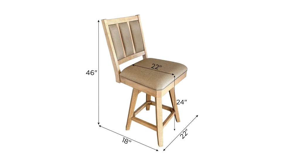 Logan's Edge Counter Stool Dimensions