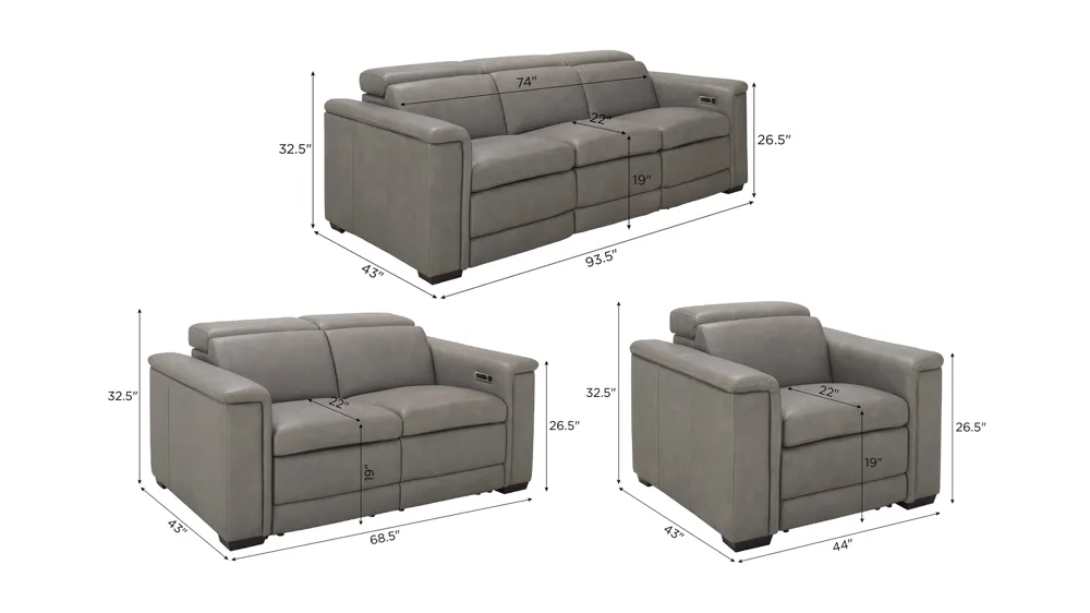 Finnegan Living Room Set Dimensions