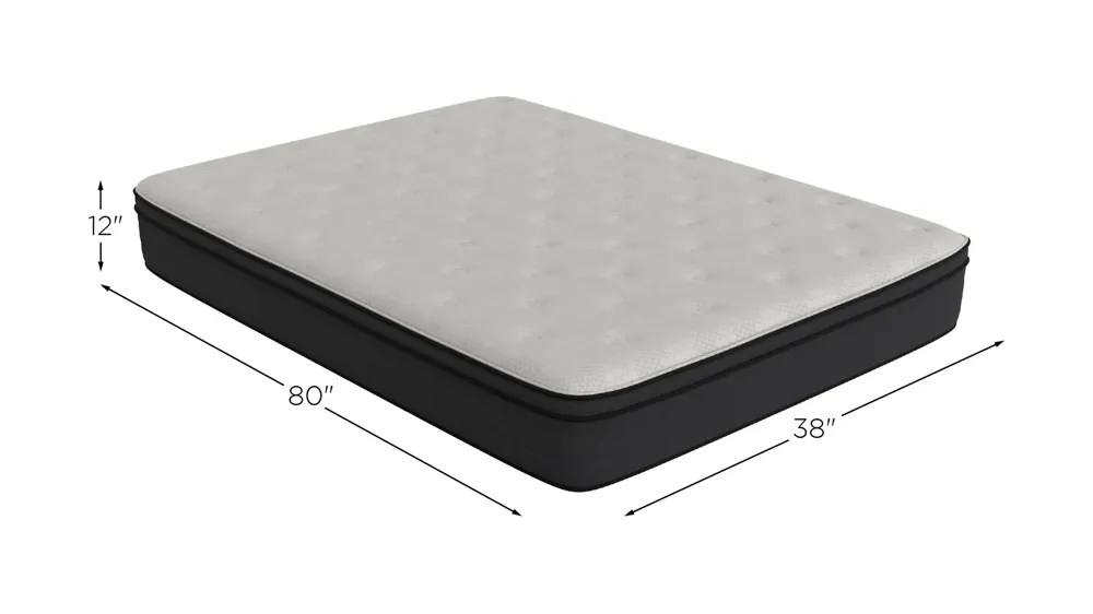 SleepInc. 12-inch Medium Hybrid Mattress in a Box Dimensions
