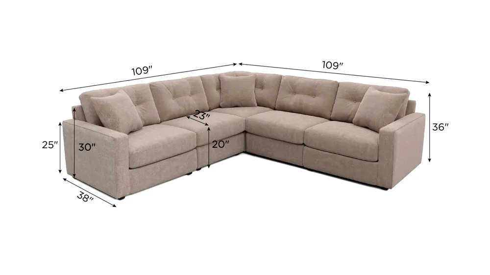 ModularOne 5-pc. Sectional Dimensions