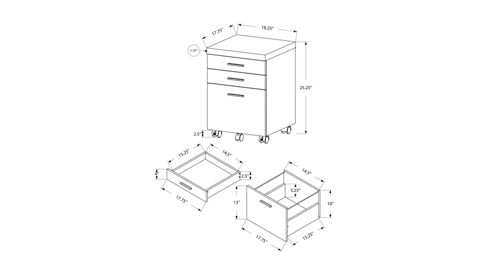 Ogden File Cabinet Dimensions