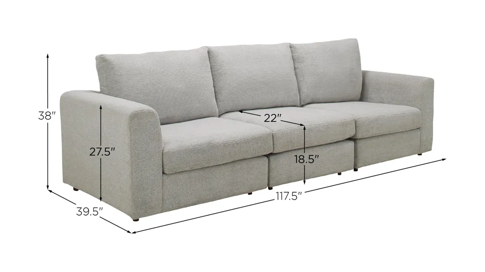 Cassio 3-pc. Sofa Dimensions