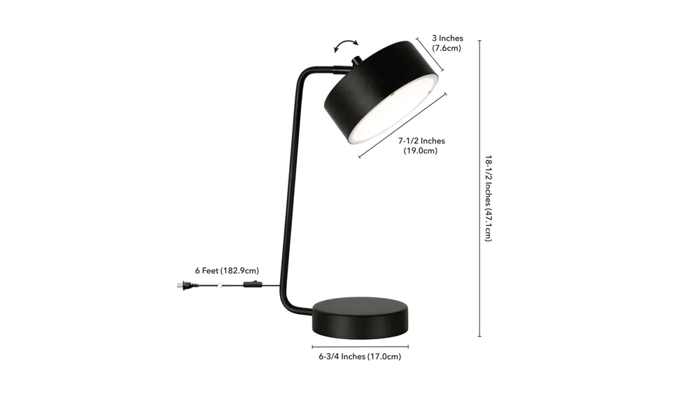 Shelby LED Table Lamp Dimensions