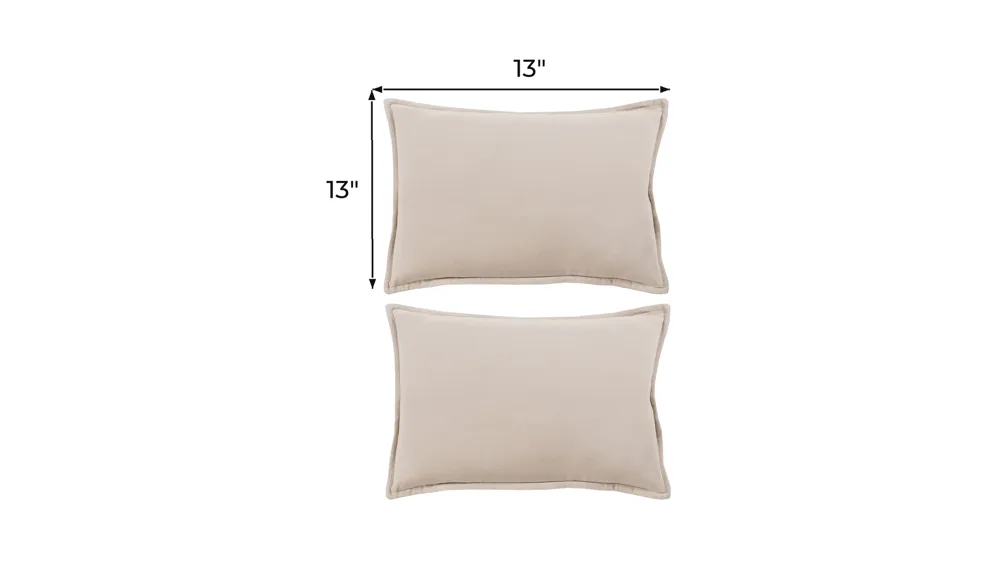 Cotton Velvet 22" Down Throw Pillow Set - 2 Pc. Dimensions