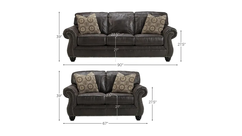 Breville Sofa and Loveseat Dimensions