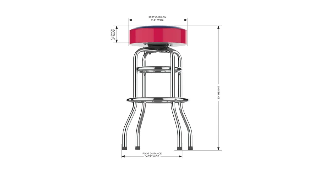 MLB Backless Swivel Bar Stool Dimensions
