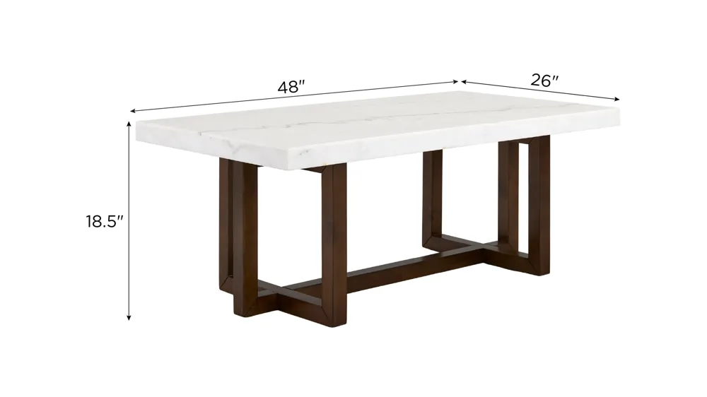 Branson Faux Marble Coffee Table Dimensions