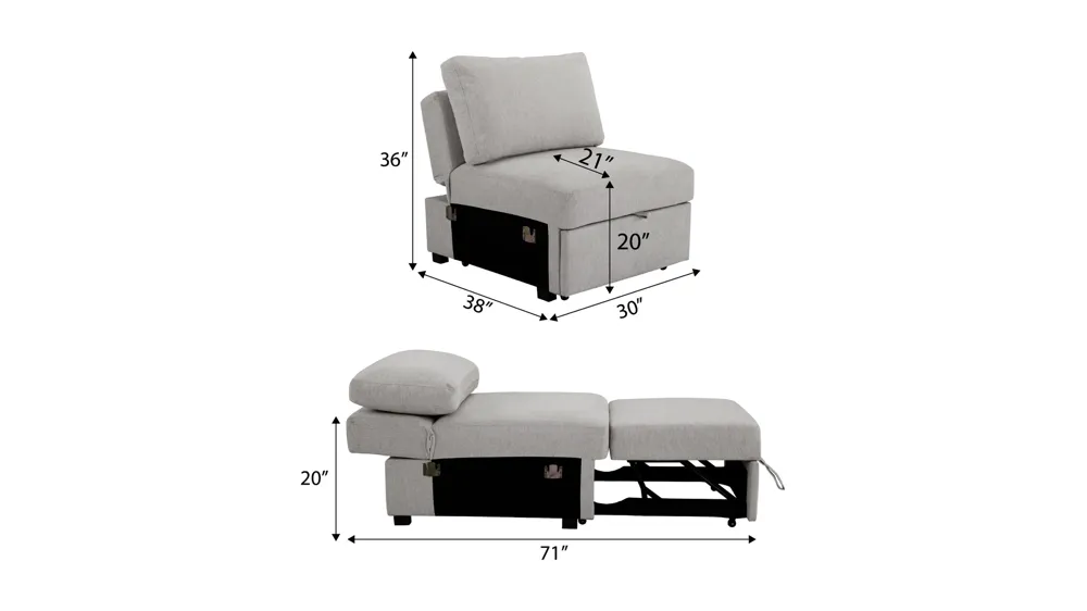 Juniper Armless Klik Klak Chair Dimensions