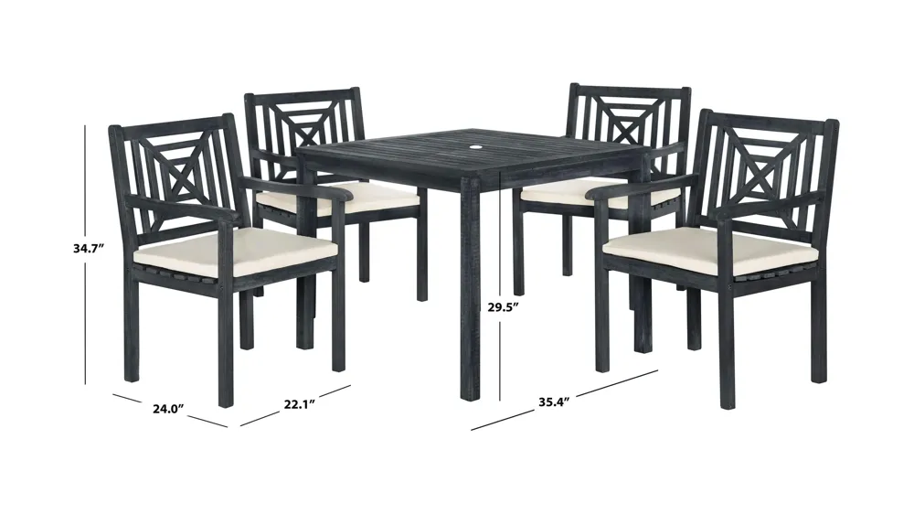 Brayson 5-pc. Outdoor Dining Set Dimensions