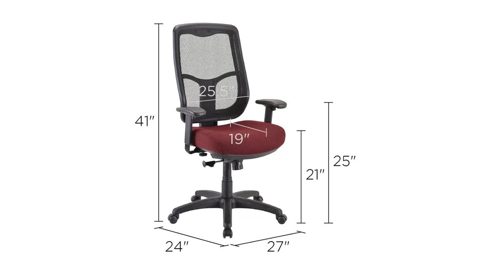 Tempur-Pedic Mesh Back Home Office Chair Dimensions