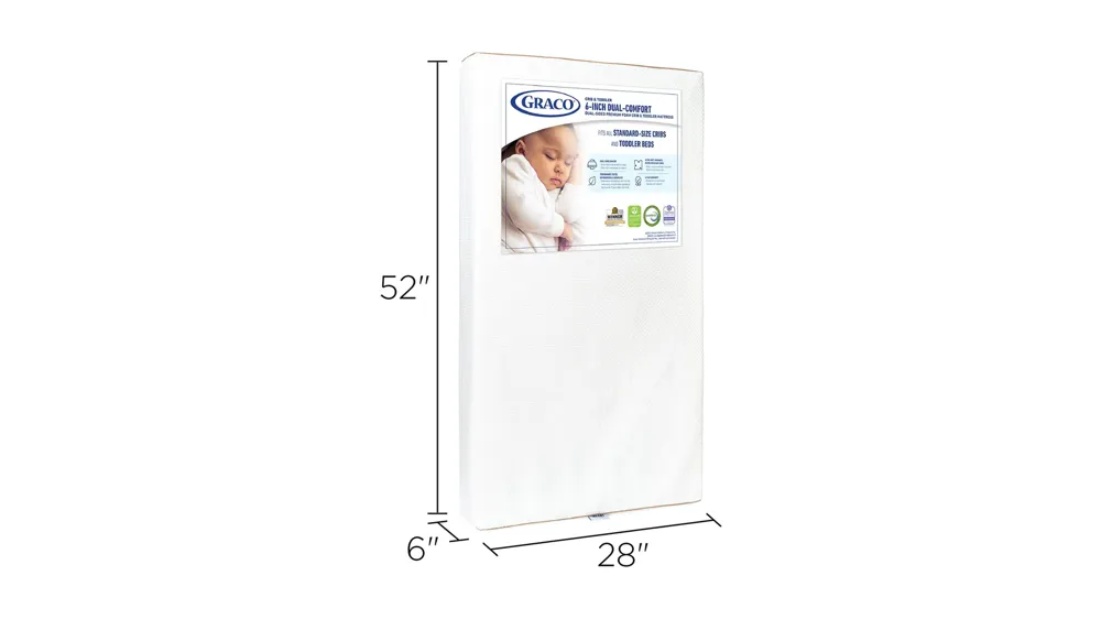 Graco Dual Comfort 6 Inch Foam Crib & Toddler Mattress Dimensions