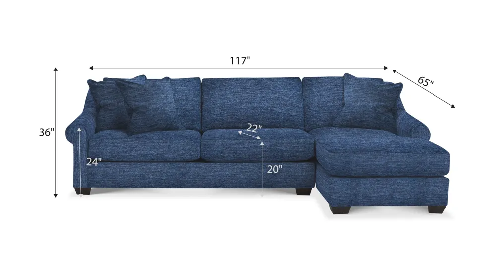 Thatcher 2-pc. Sectional Dimensions