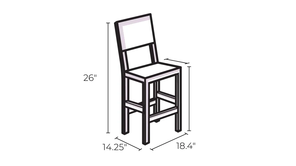 Claridge Counter Stool Dimensions