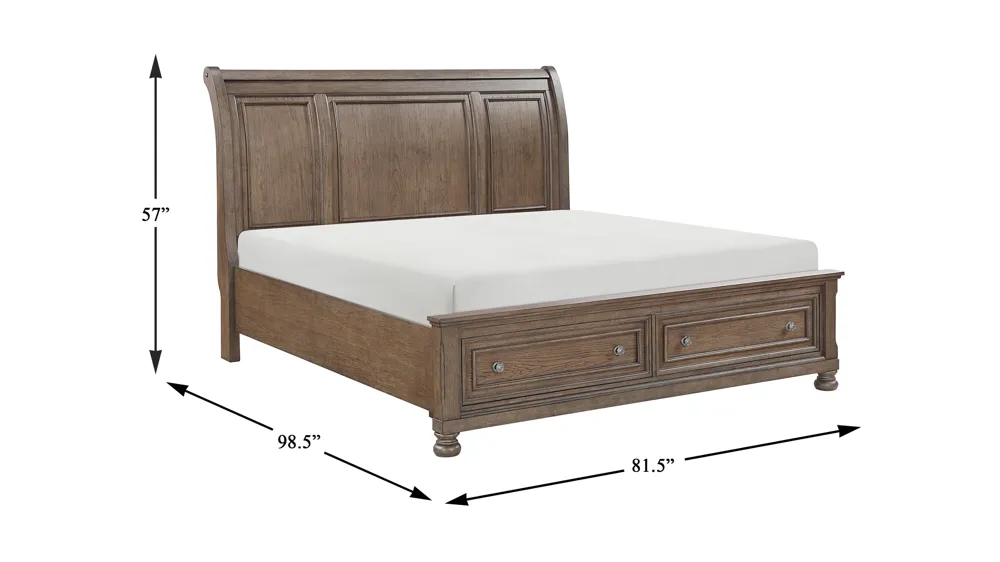 Donegan Sleigh Platform Storage Bed Dimensions