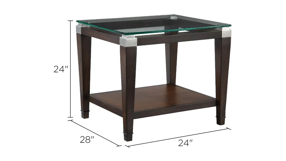 Dunhill Rectangular Glass End Table Dimensions
