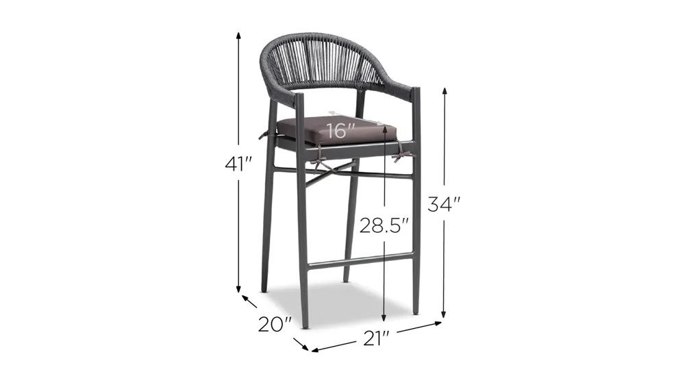 Wendell Outdoor Bar Stool Dimensions