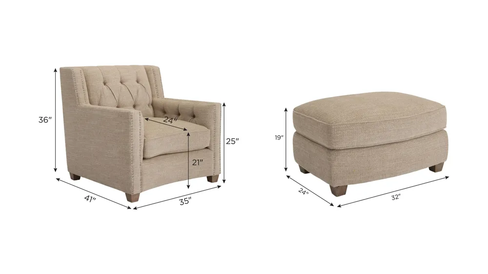 Celia Living Room Set Dimensions