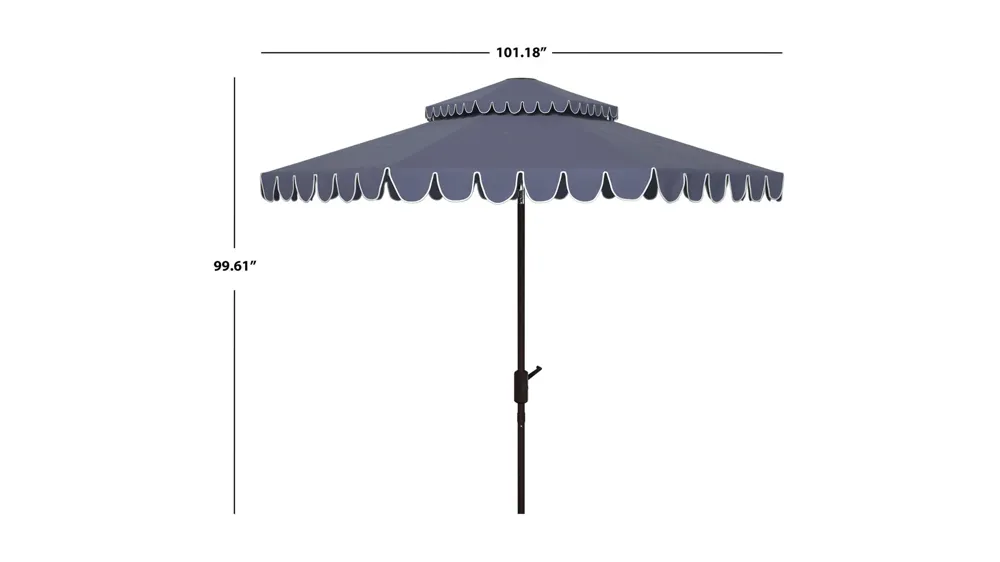 Doreen Outdoor 9 ft Rnd Double Top Crank Umbrella Dimensions