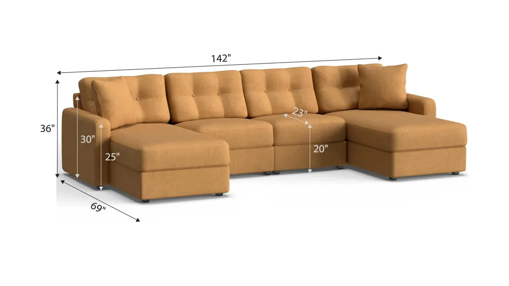 ModularOne 4-pc. Sectional Dimensions