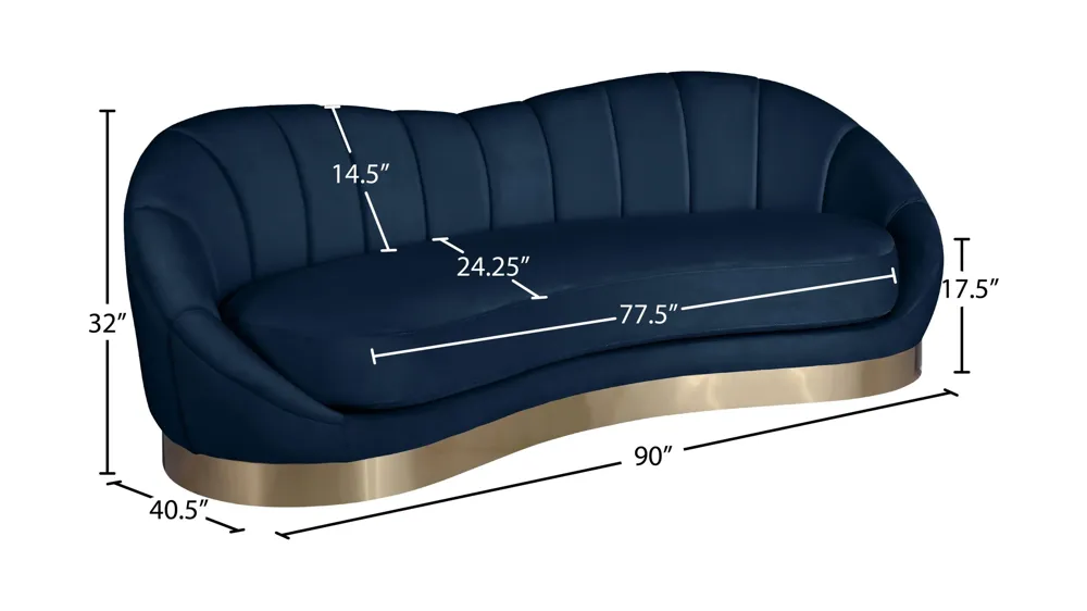 Shelly Velvet Sofa Dimensions
