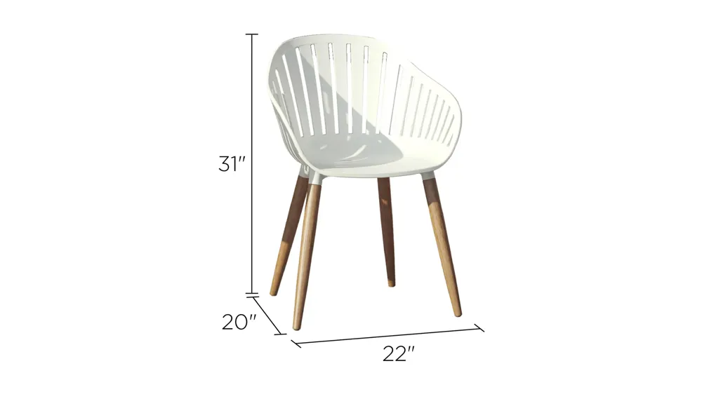 Amazonia Outdoor Eucalyptus Dining Chair - Set of 4 Dimensions