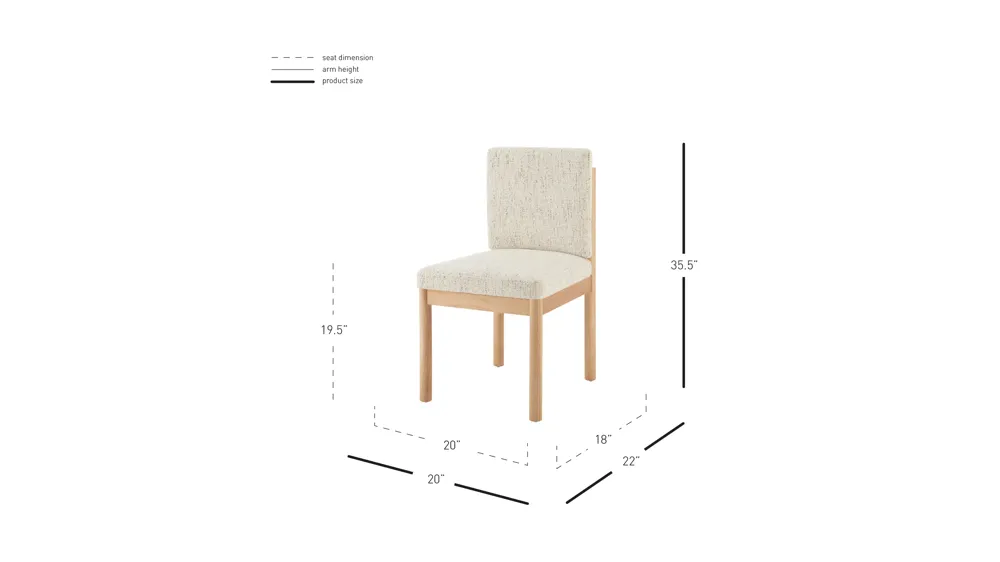 Melvin Side Chair- Set of 2 Dimensions